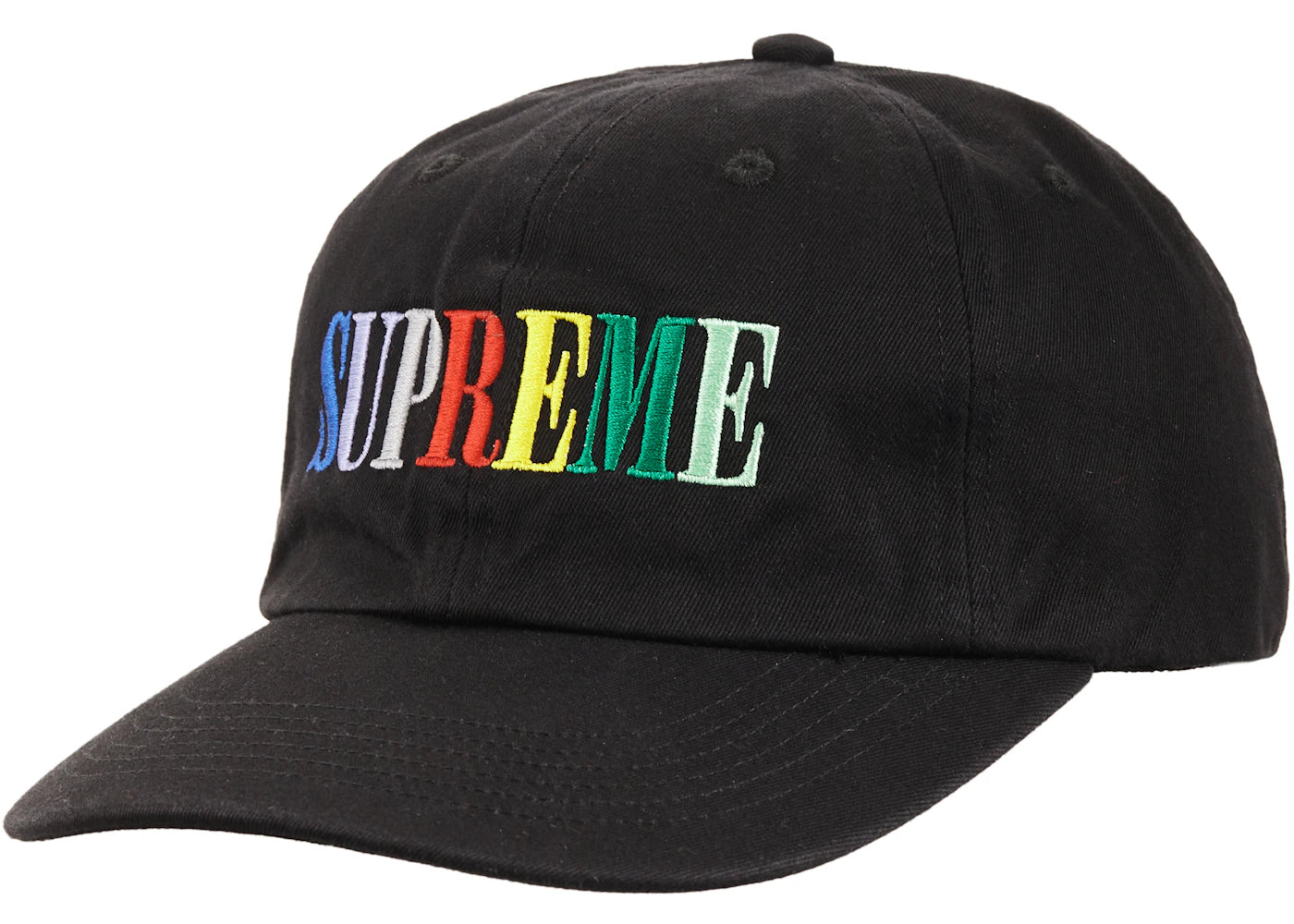 Supreme Multi Color Logo 6-Panel Black