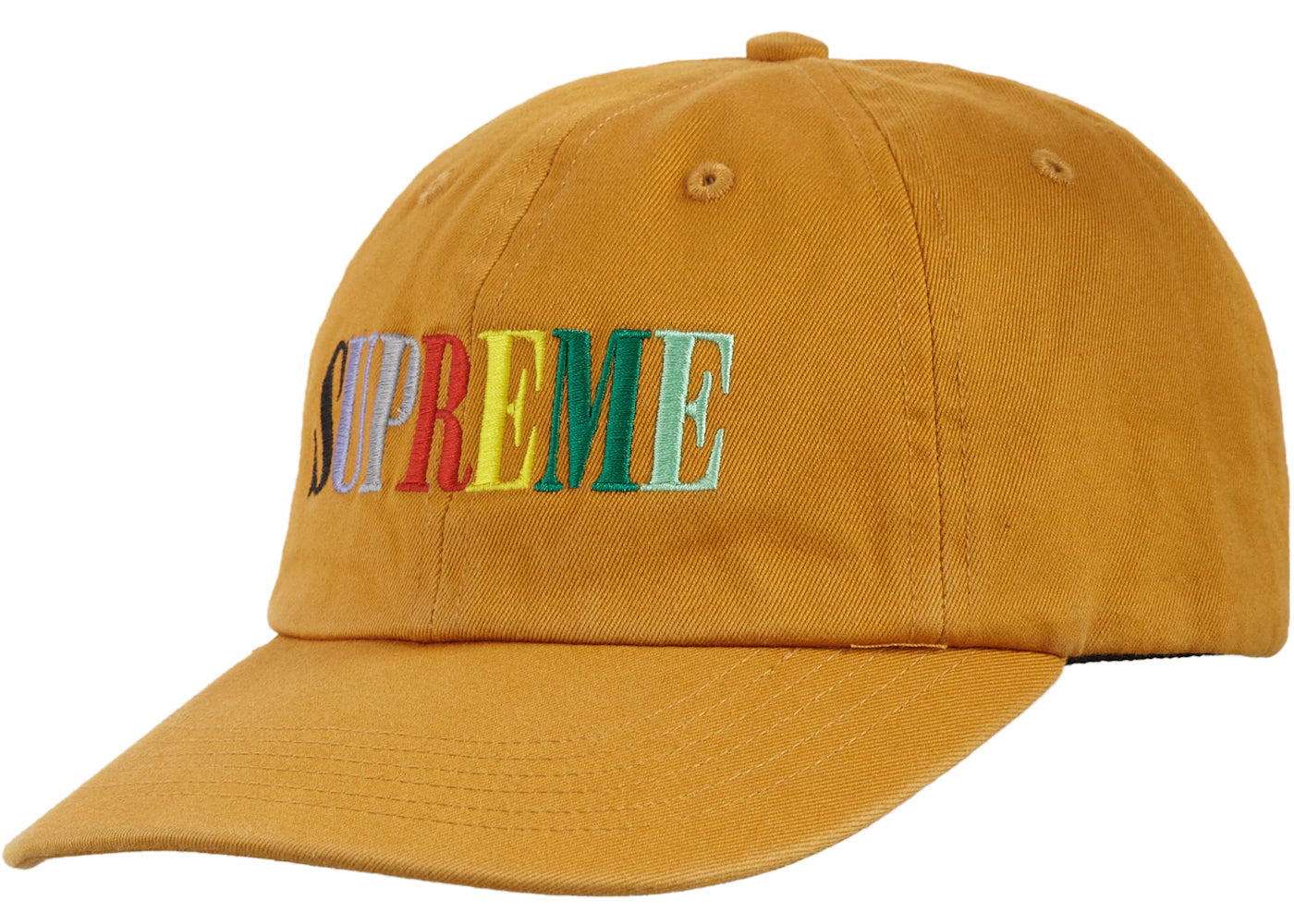 Supreme Multi Color Logo 6-Panel Mustard