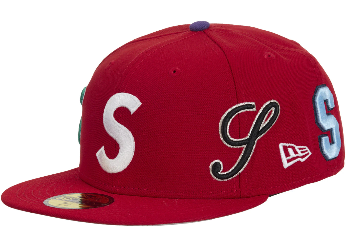 Supreme Multi S Logo New Era 59Fifty Fitted Hat Red