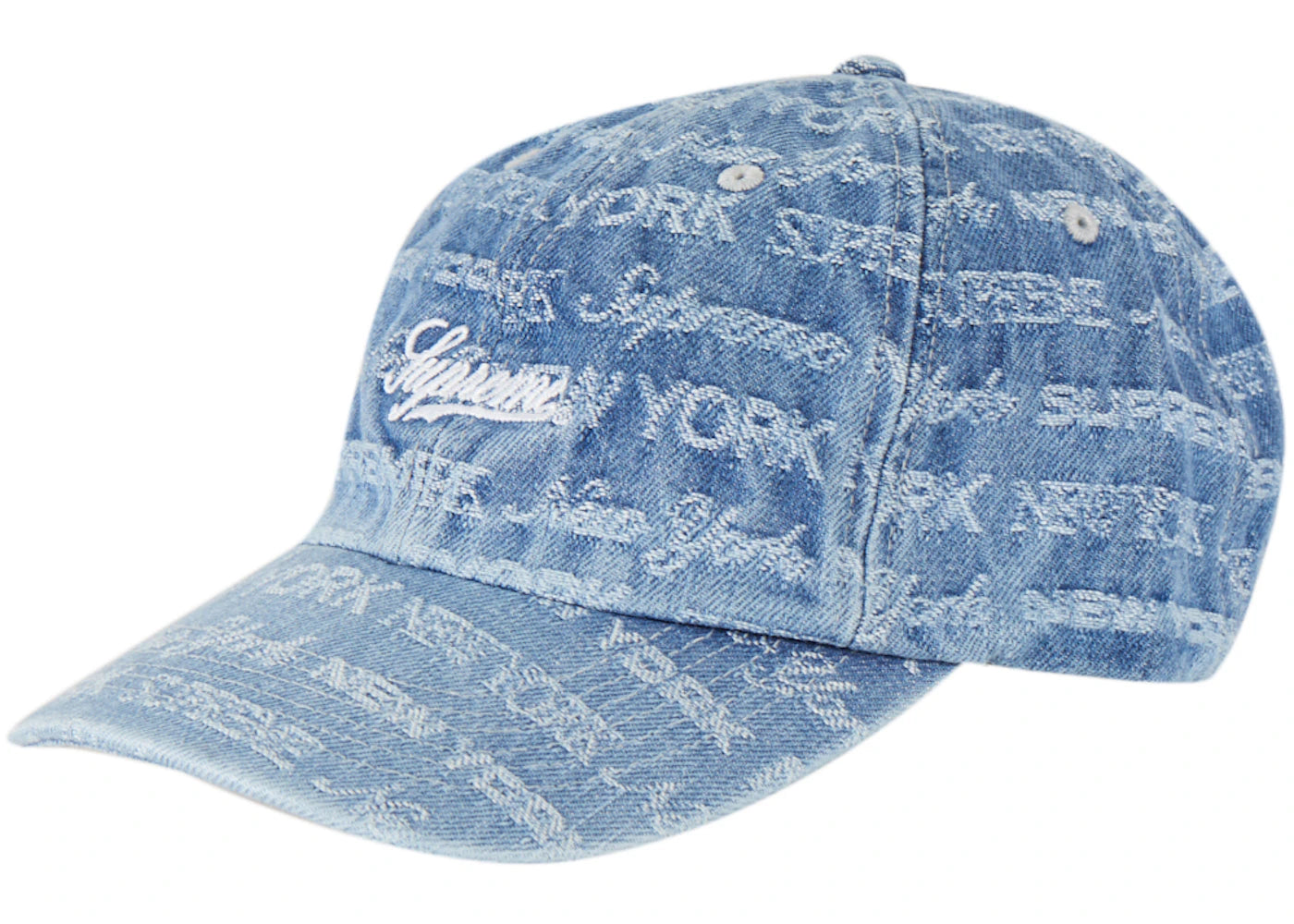 Supreme Multi Type Jacquard Denim 6-Panel Blue