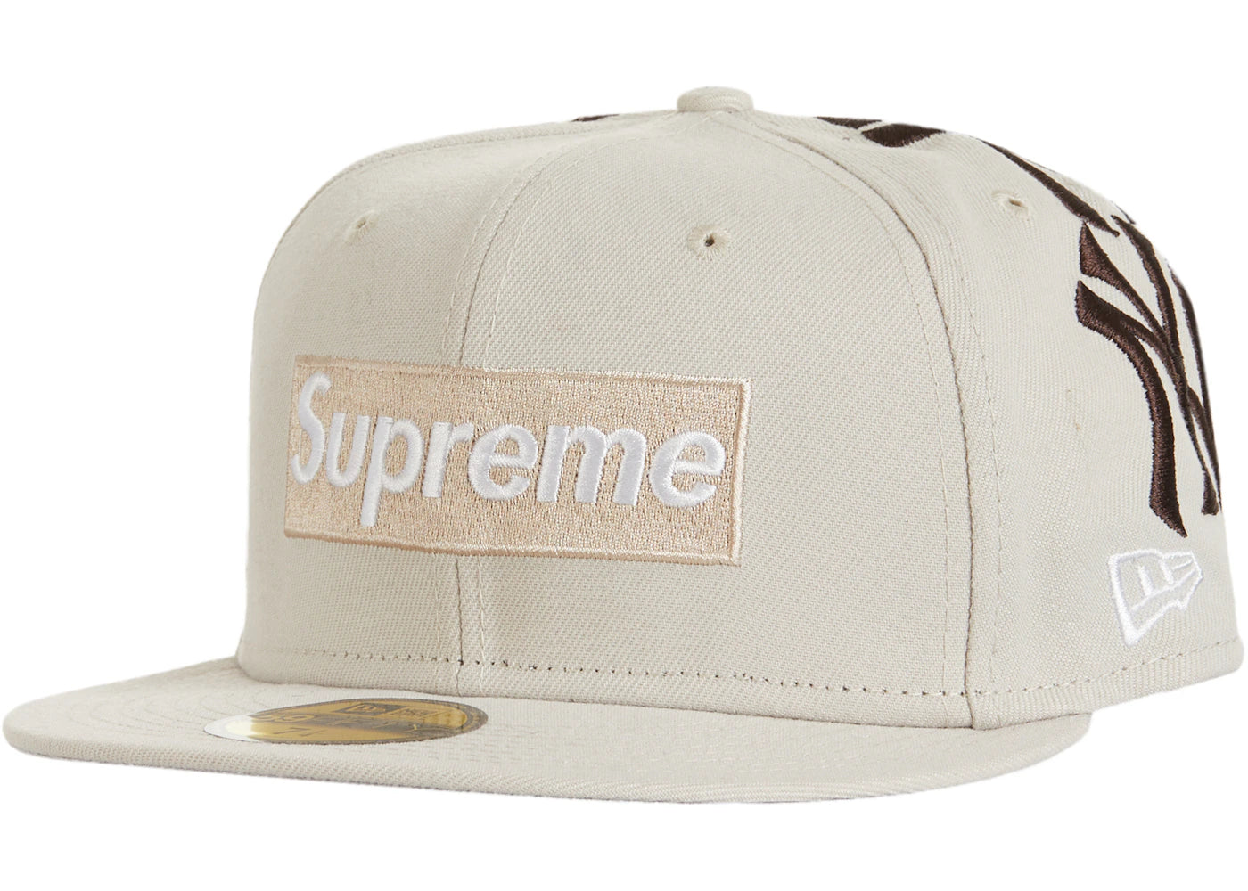 Supreme New York Yankees Box Logo New Era Tan