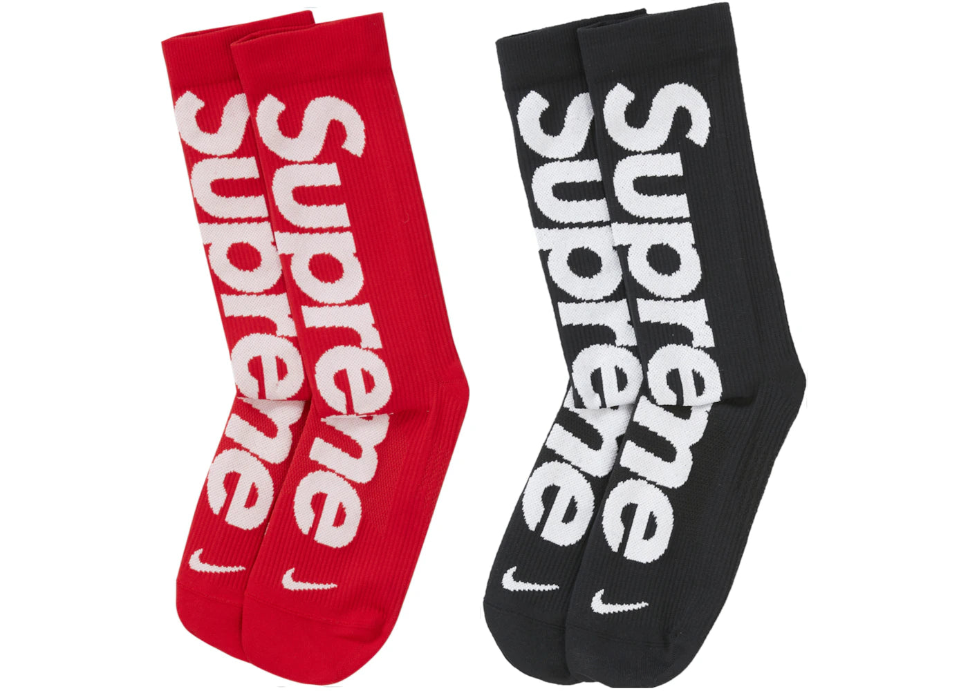 Supreme Nike Lightweight Crew Socks Set Red/Black