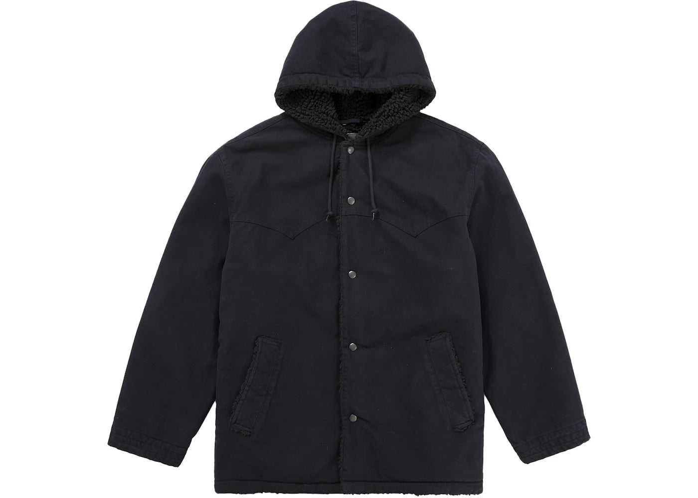 Supreme Number (N)ine Faux Shearling Hooded Coat Black