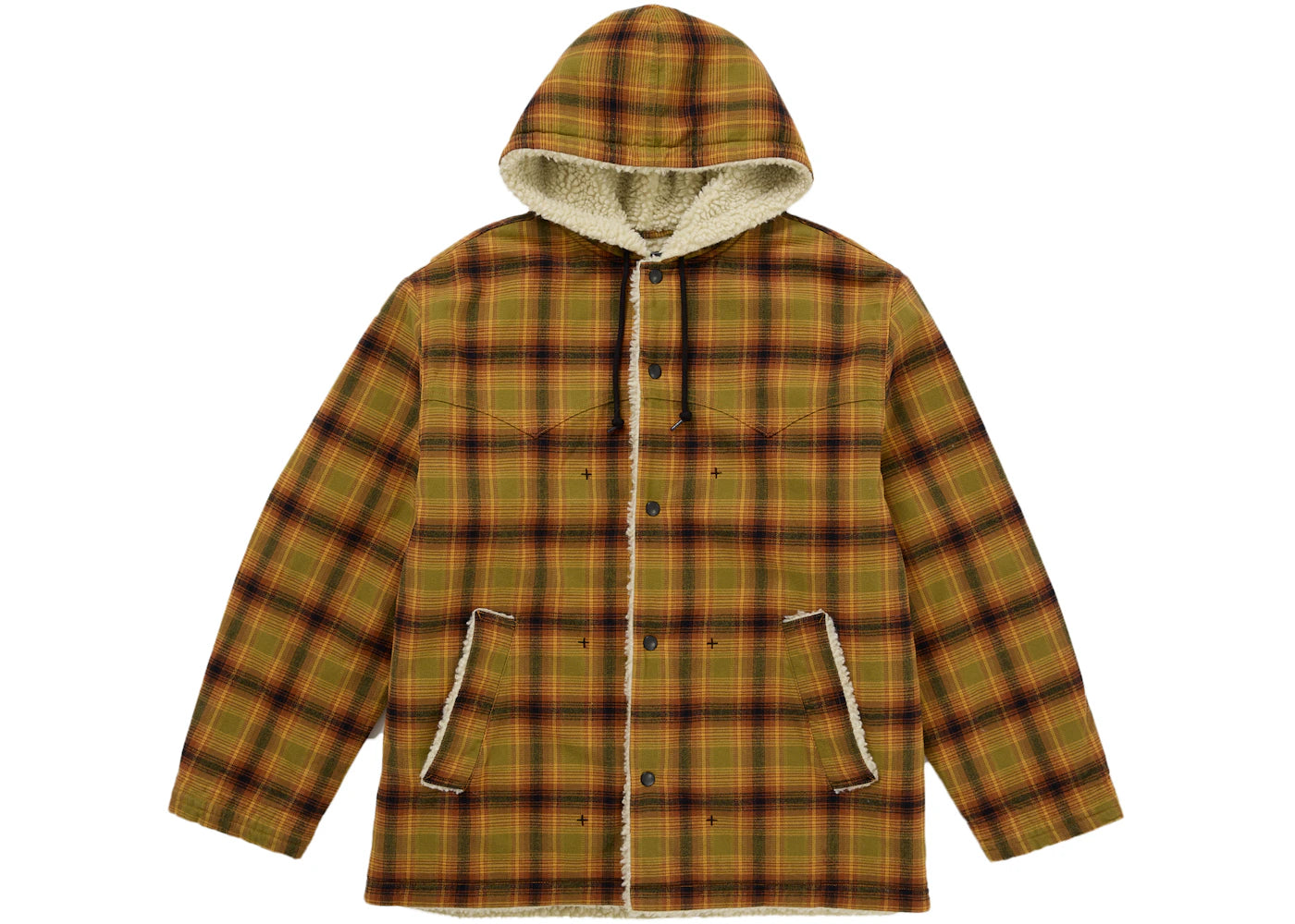 Supreme Number (N)ine Faux Shearling Hooded Coat Brown