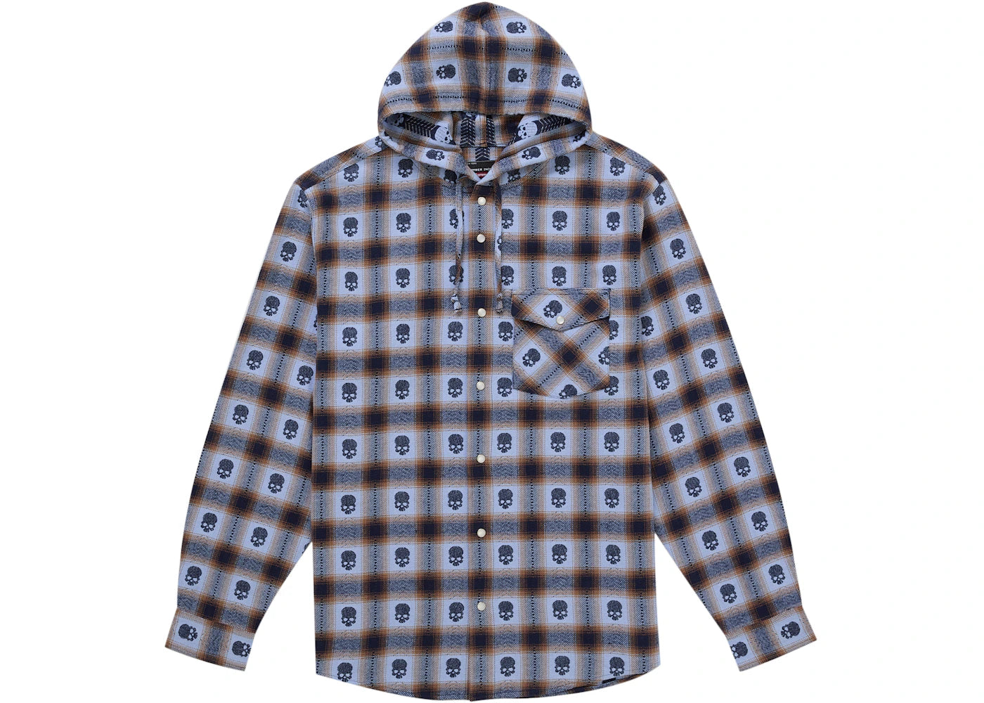 Supreme Number (N)ine Hooded Flannel Shirt Blue