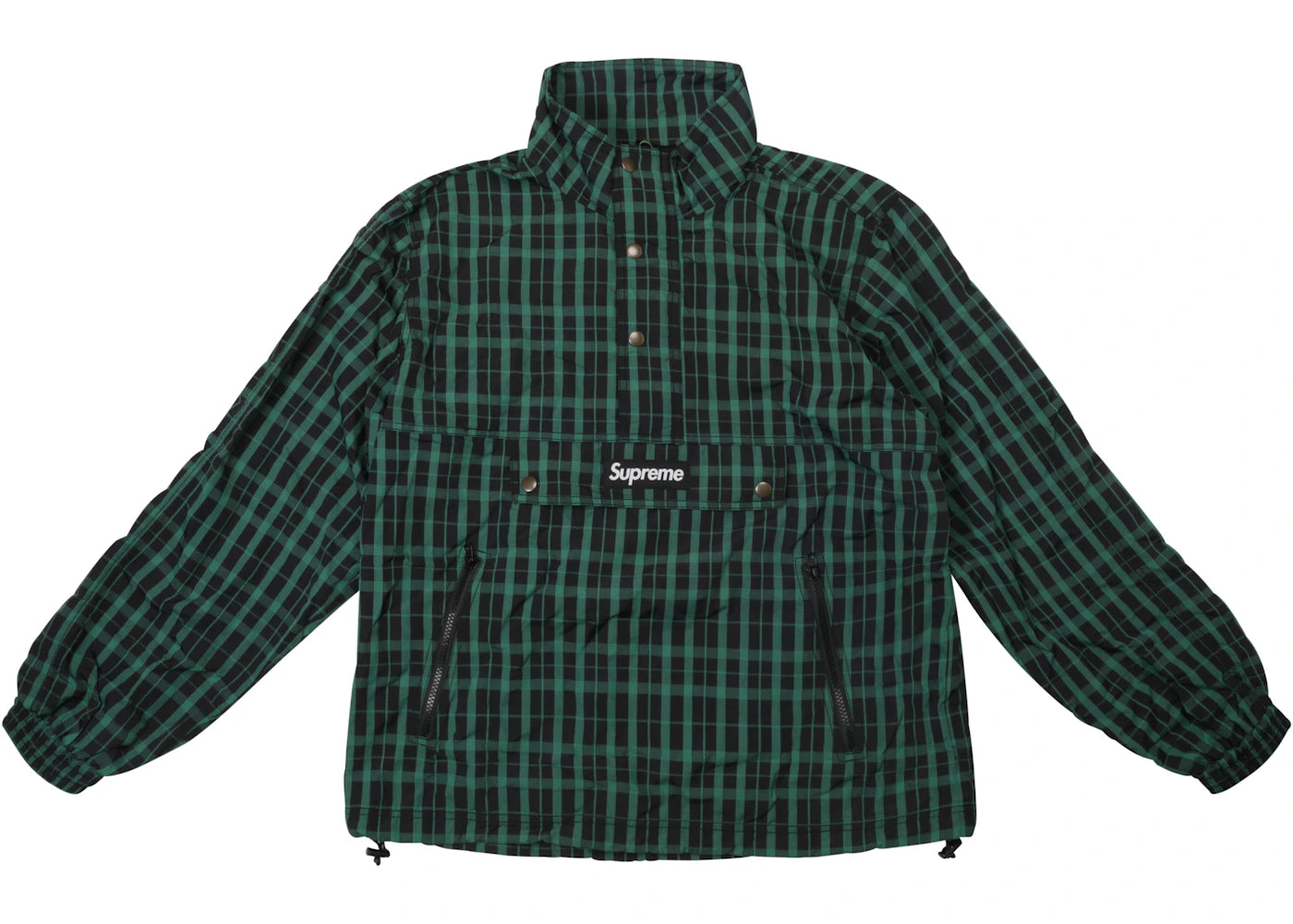 Supreme Nylon Plaid Pullover Green