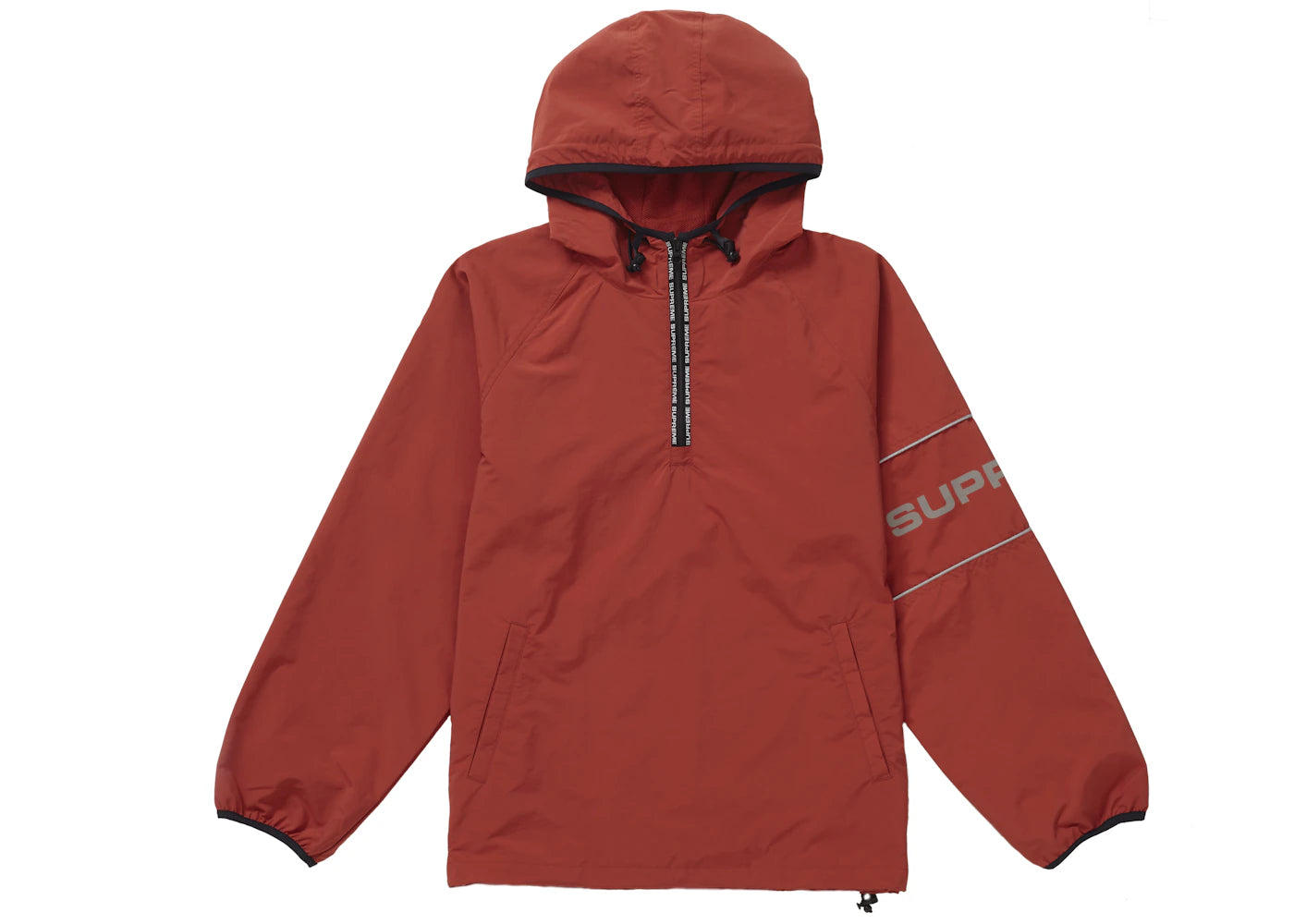 Supreme Nylon Ripstop Hooded Pullover Rust