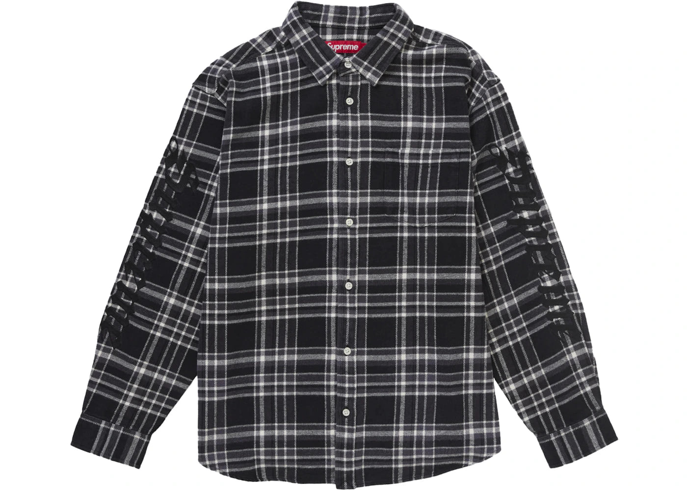 Supreme Old English Plaid Flannel Shirt Black