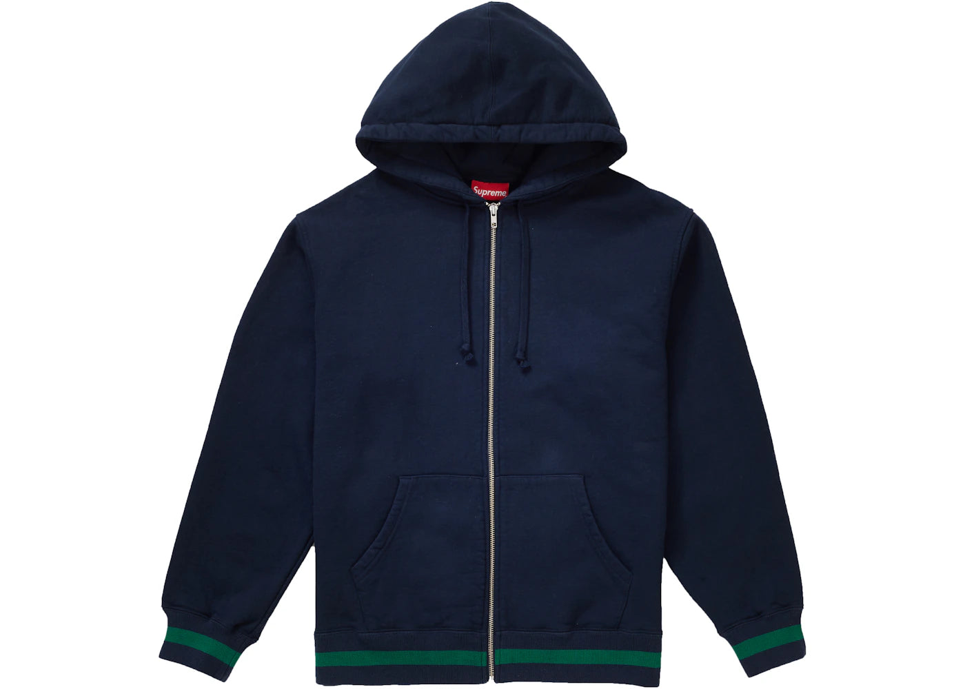 Supreme Old English Stripe Zip Up Sweatshirt Navy