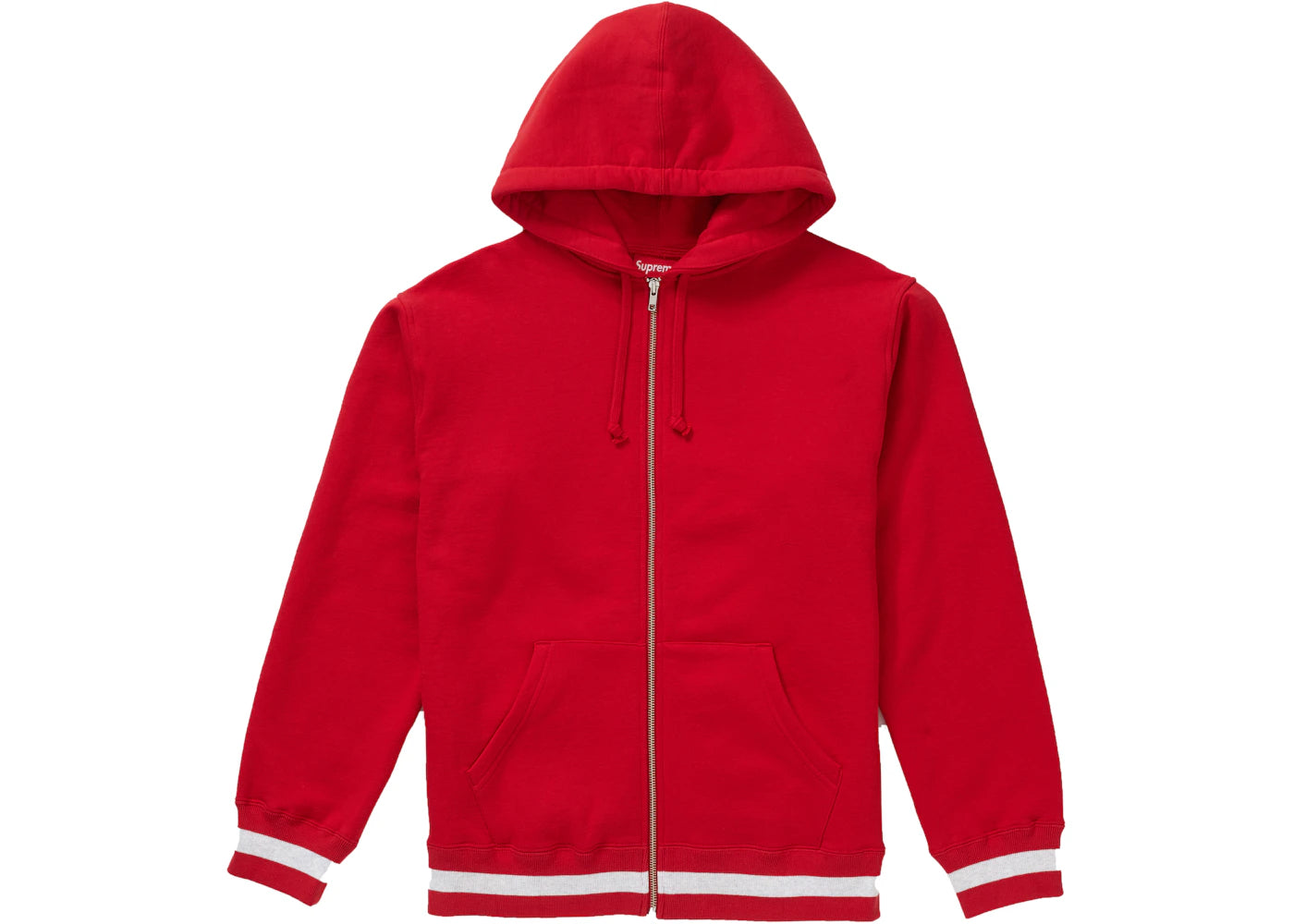 Supreme Old English Stripe Zip Up Sweatshirt Red