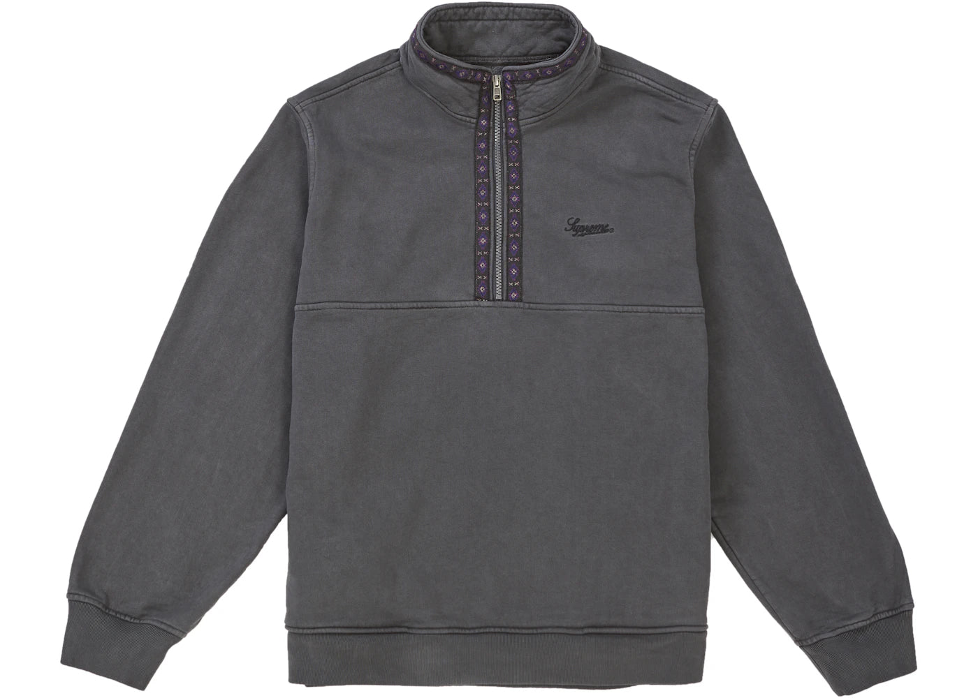 Supreme Overdyed Half Zip Sweatshirt Black