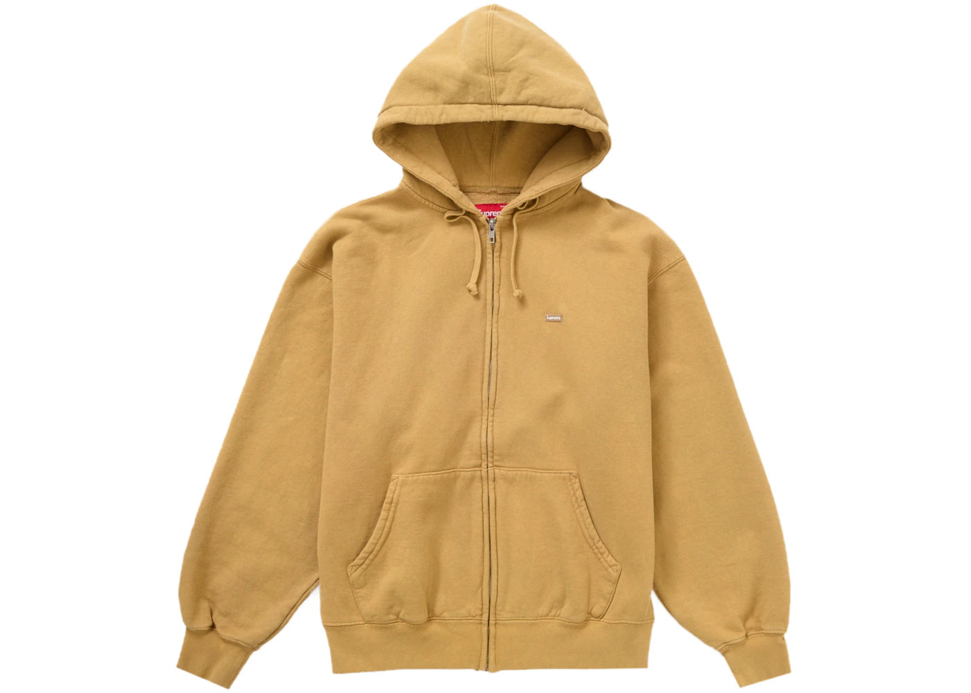Supreme Overdyed Small Box Zip-Up Hooded Sweatshirt Sand