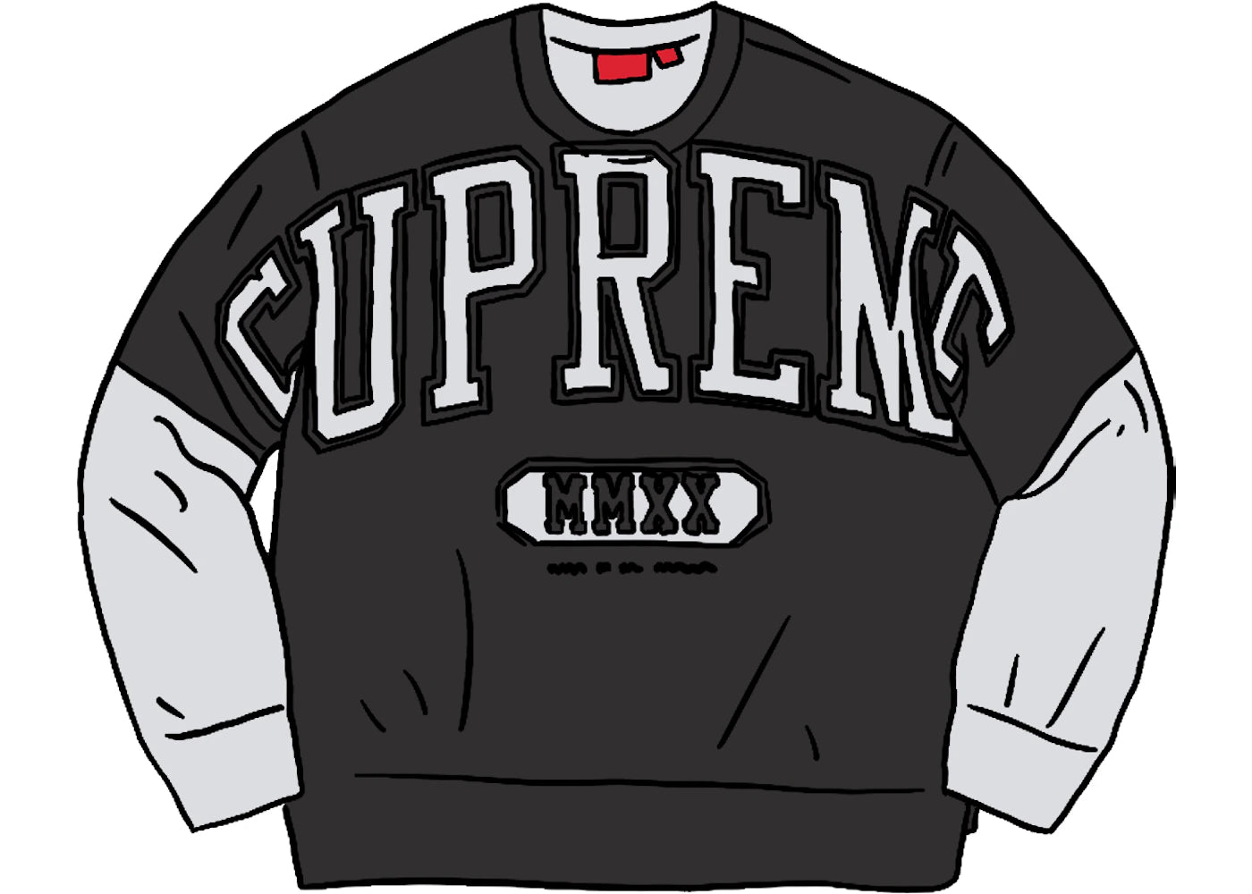Supreme Overprint Crewneck Ash Grey