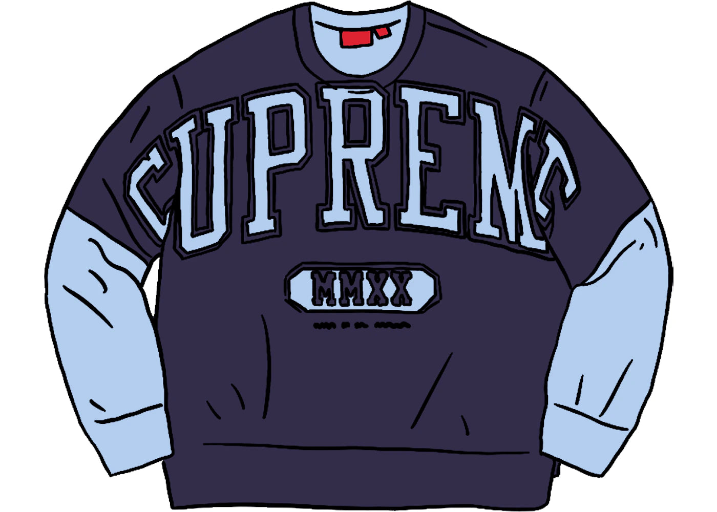 Supreme Overprint Crewneck Ice Blue