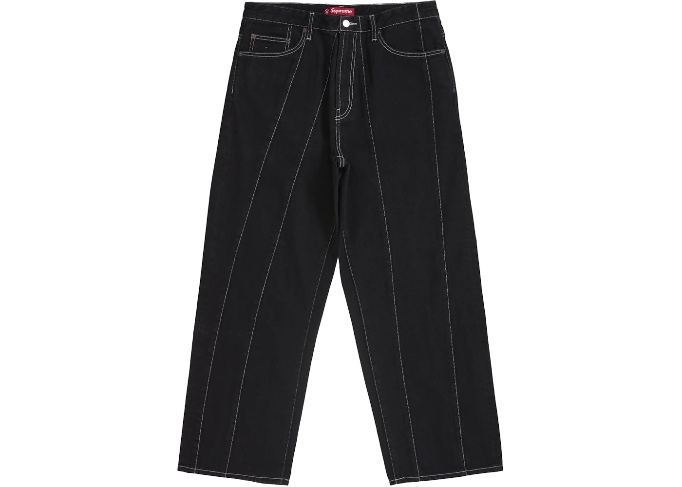 Supreme Paneled Stripe Baggy Jean Black
