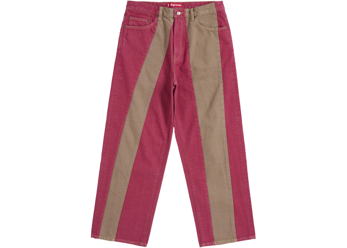 Supreme Paneled Stripe Baggy Jean Red