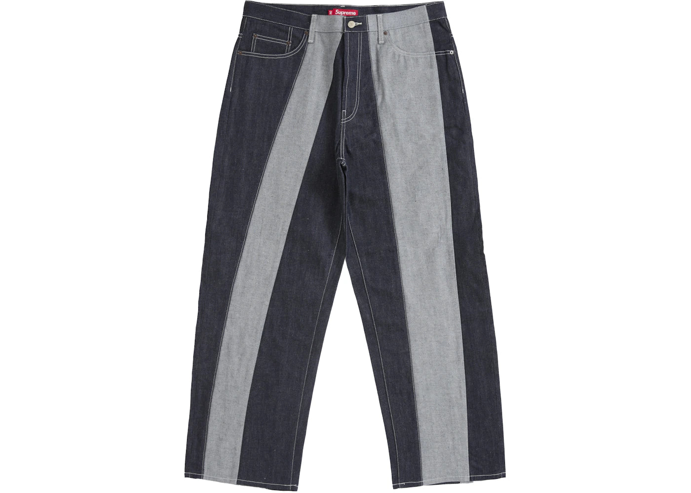 Supreme Paneled Stripe Baggy Jean Rigid Indigo