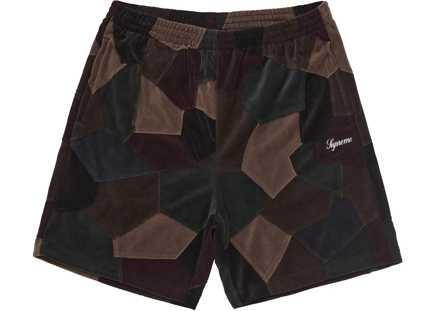 Supreme Patchwork Velour Short Dark Navy