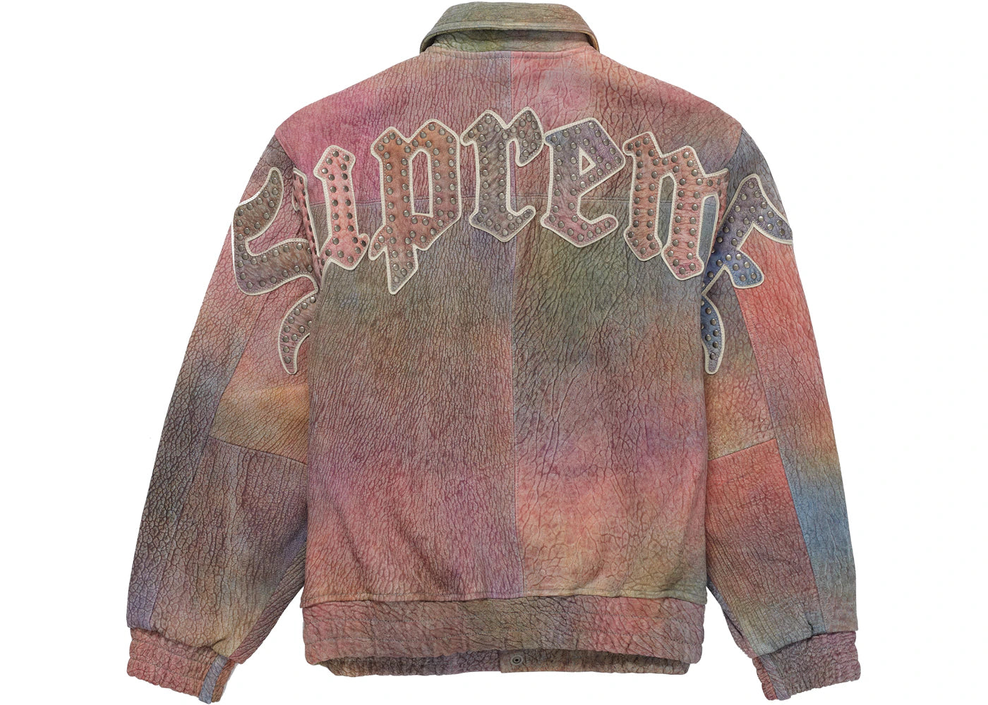 Supreme Pebbled Leather Varsity Jacket Multicolor