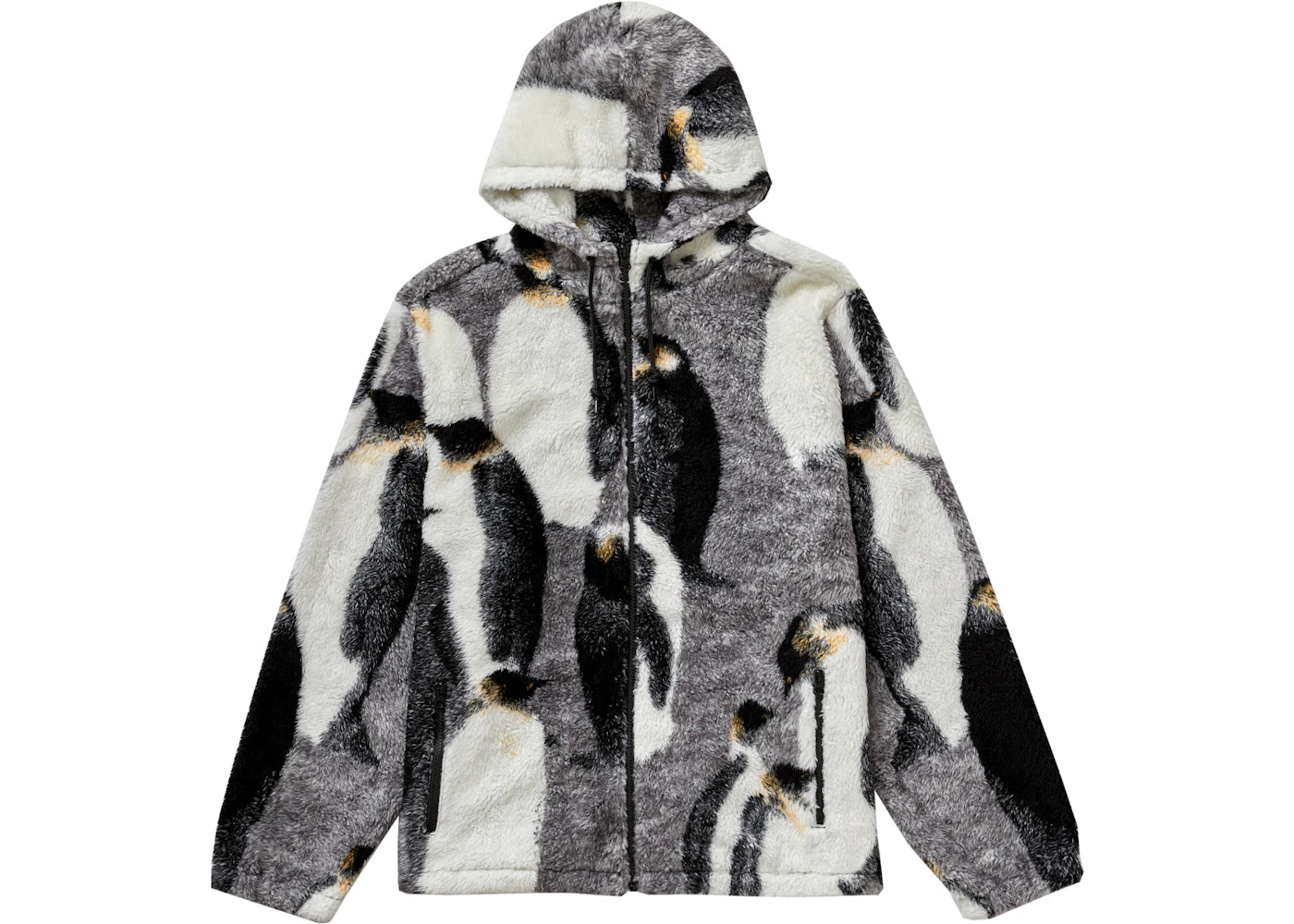 Supreme Penguins Hooded Fleece Jacket Black
