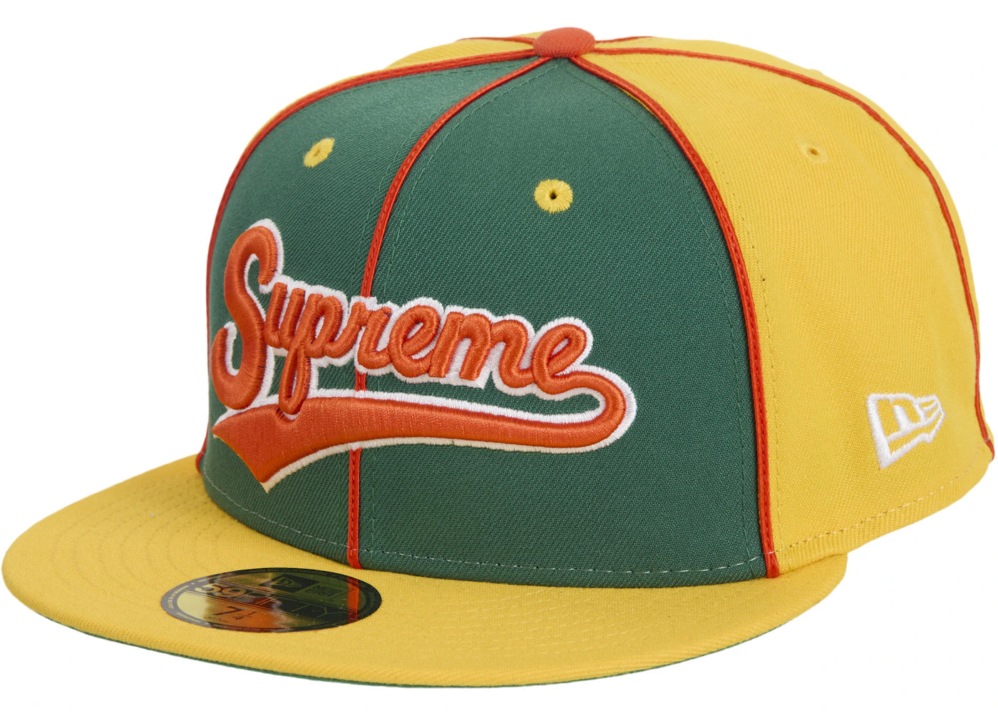 Supreme x New Era Piping Script Logo Cap Yellow