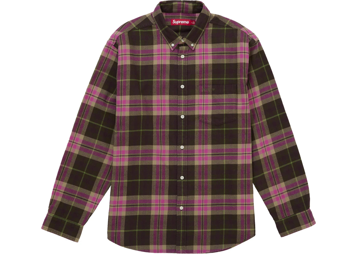 Supreme Plaid Flannel Shirt (FW25) Brown