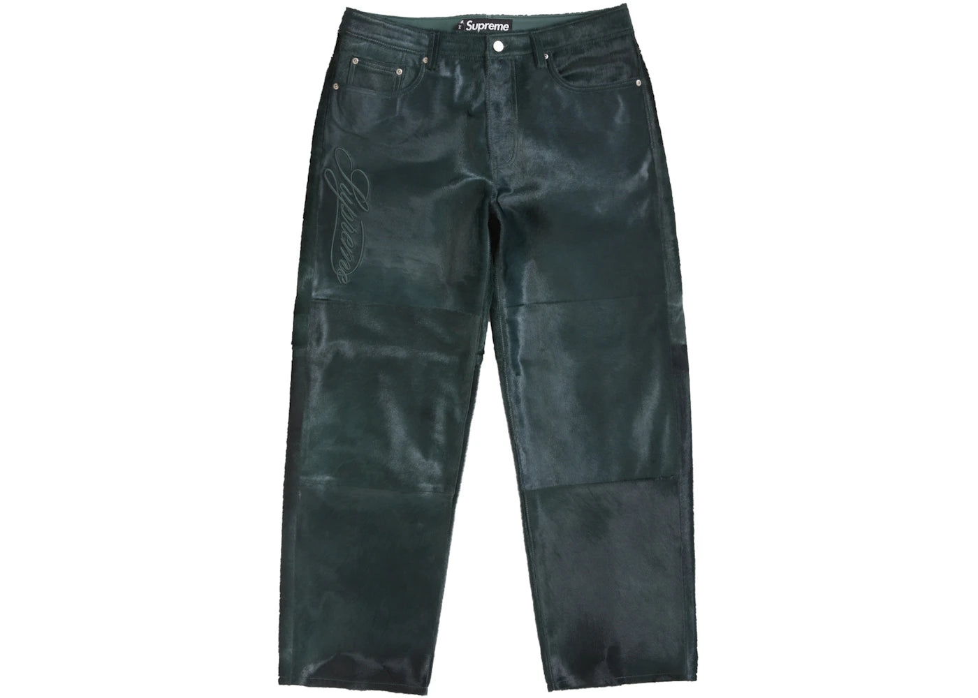 Supreme Ponyhair Loose Fit 5-Pocket Jean Green