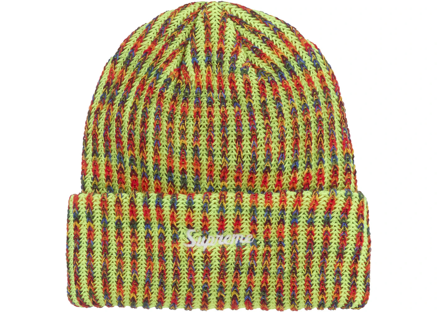 Supreme Rainbow Loose Gauge Beanie (FW25) Neon Yellow