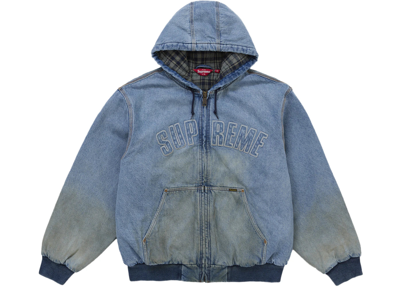 Supreme Reflective Arc Hooded Work Jacket Denim