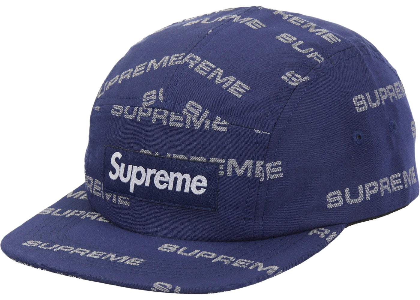 Reflective Jacquard Camp Cap Blue