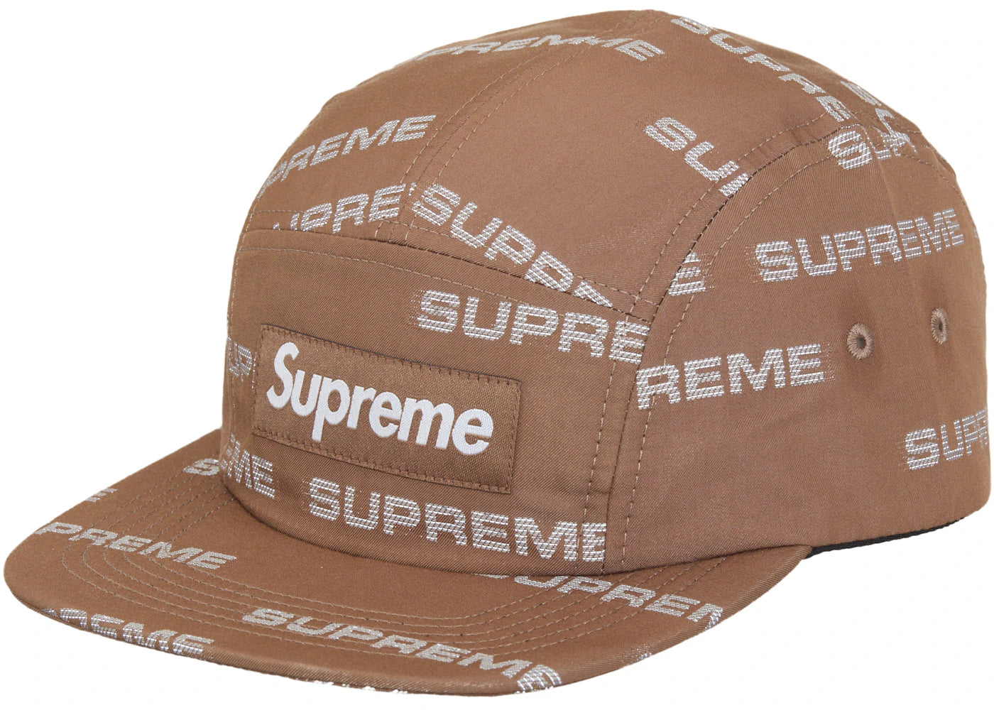 Reflective Jacquard Camp Cap Brown