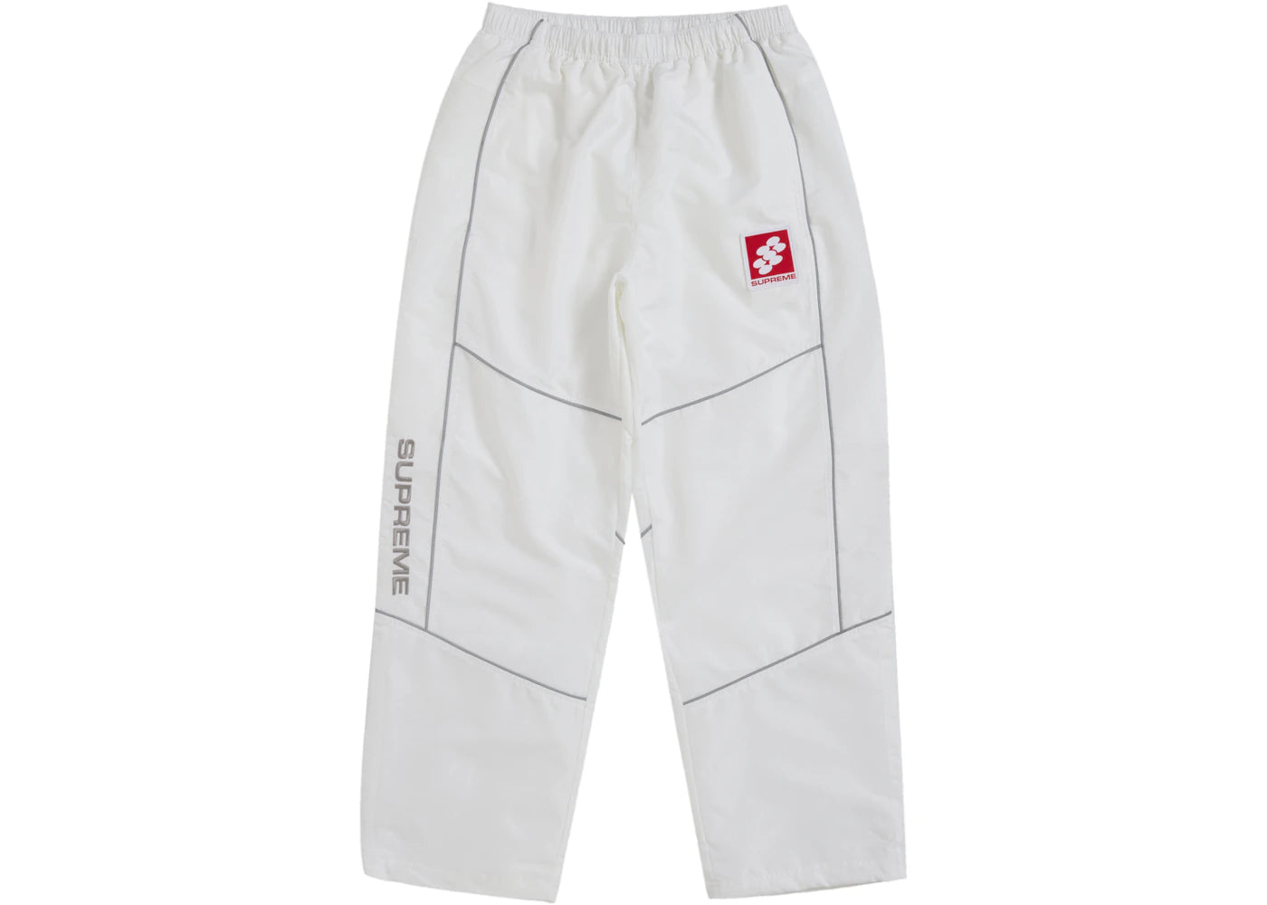 Reflective Piping Track Pant White