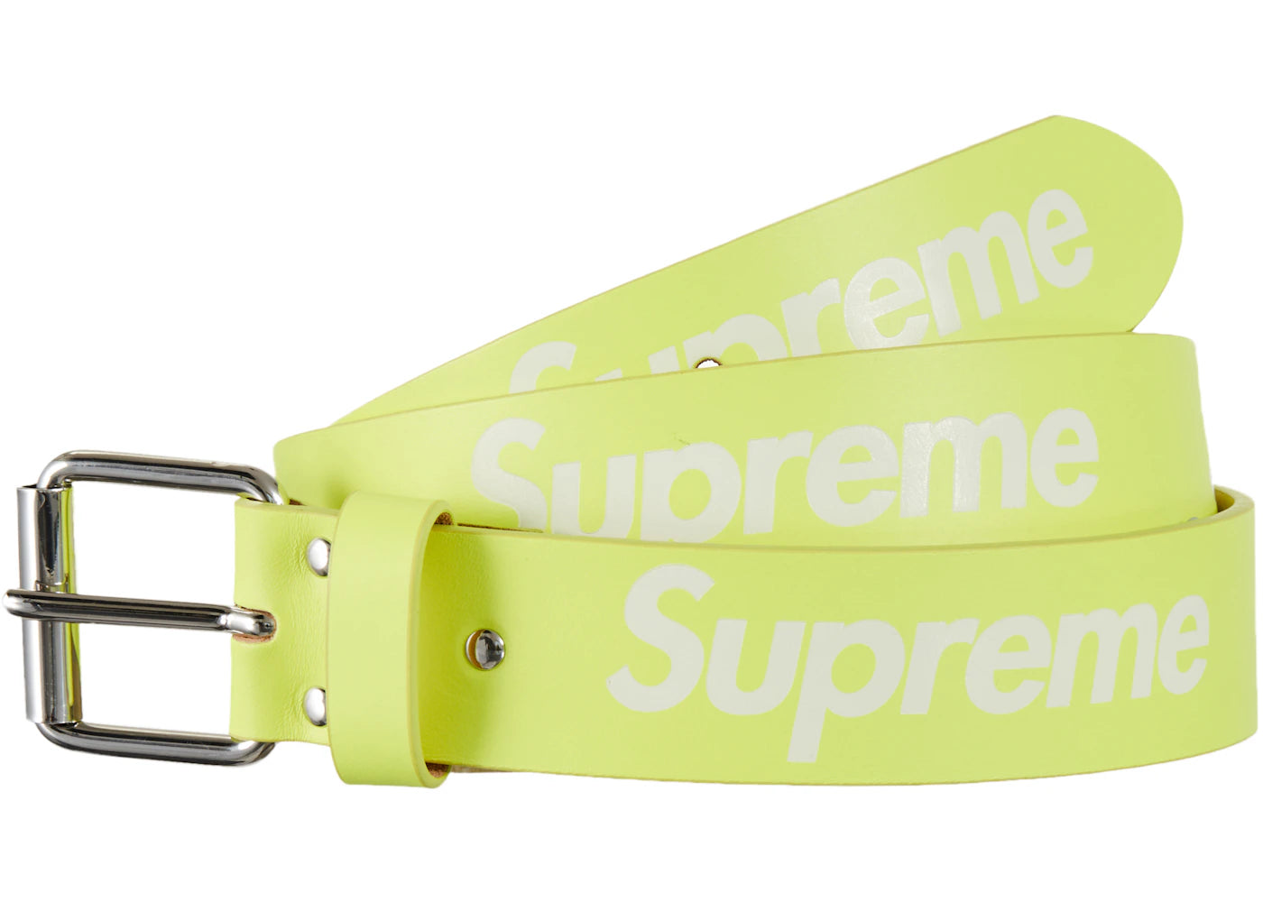 Supreme Repeat Leather Belt (SS23) Fluorescent Yellow