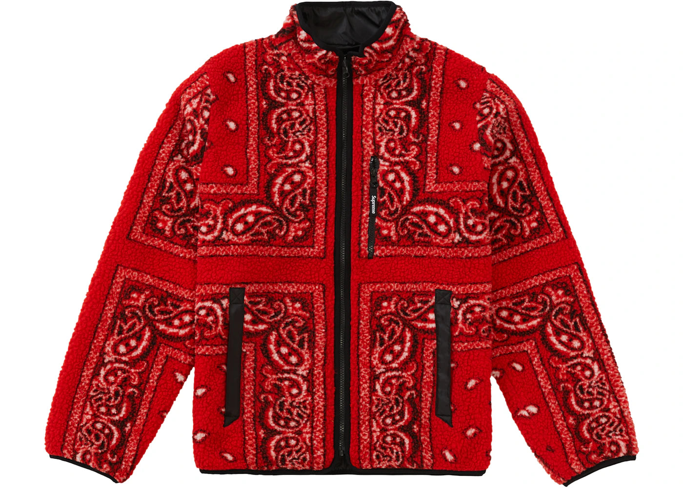 Supreme Reversible Bandana Fleece Jacket Red