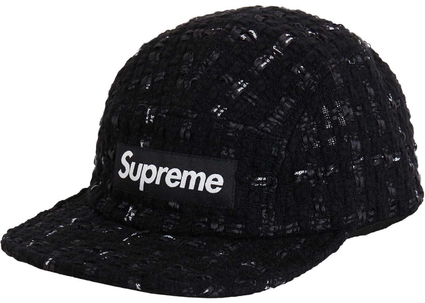 Supreme Ribbon Boucle Camp Cap Black