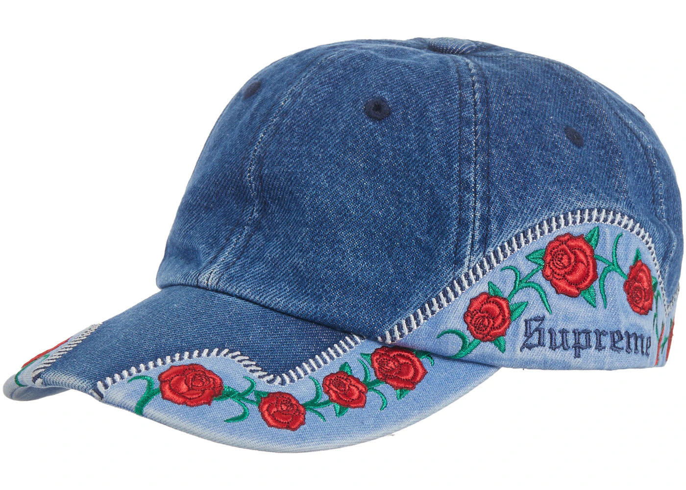 Supreme Roses 6-Panel Washed Blue
