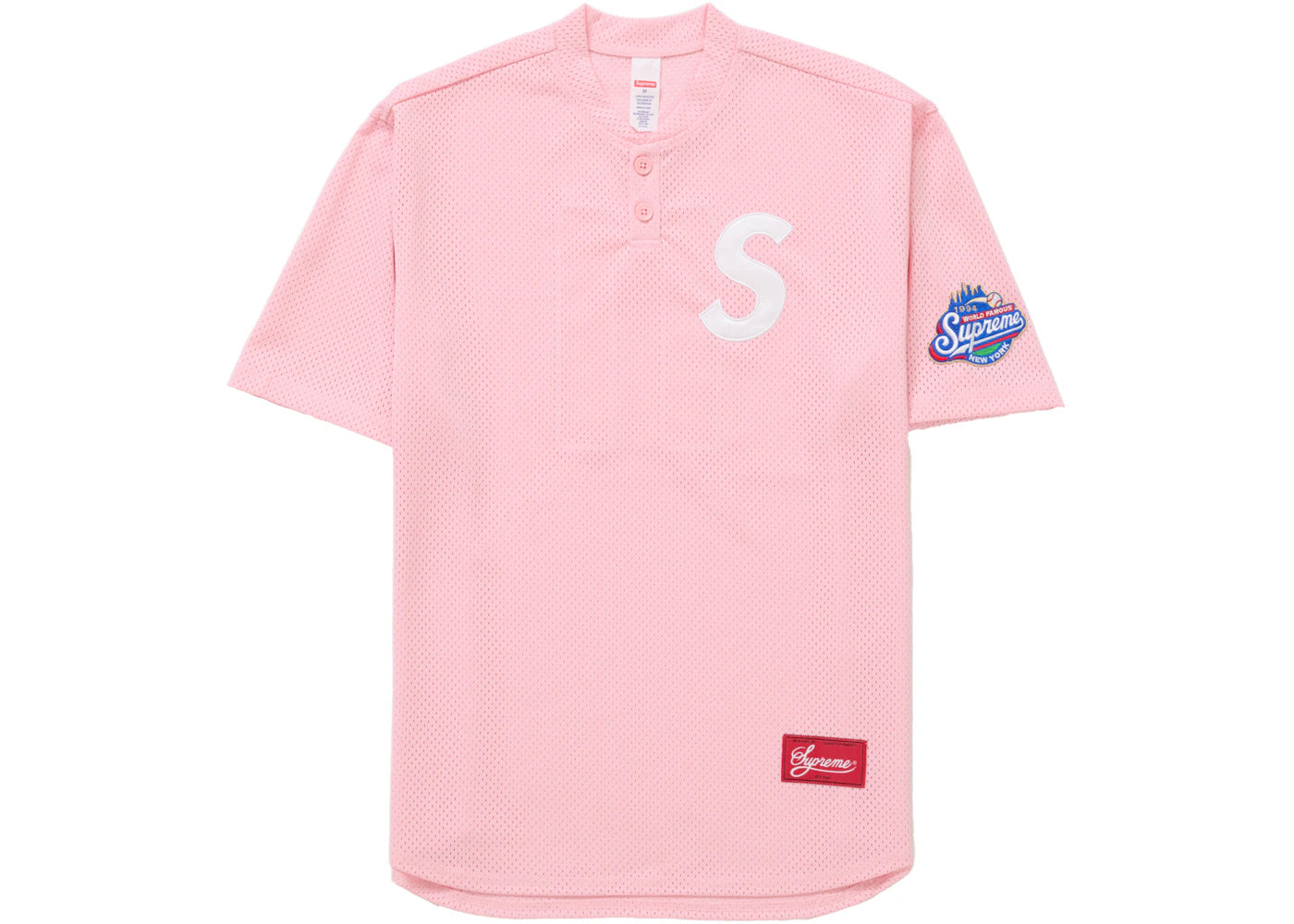 Supreme S Logo Baseball Henley (SS25) Pink