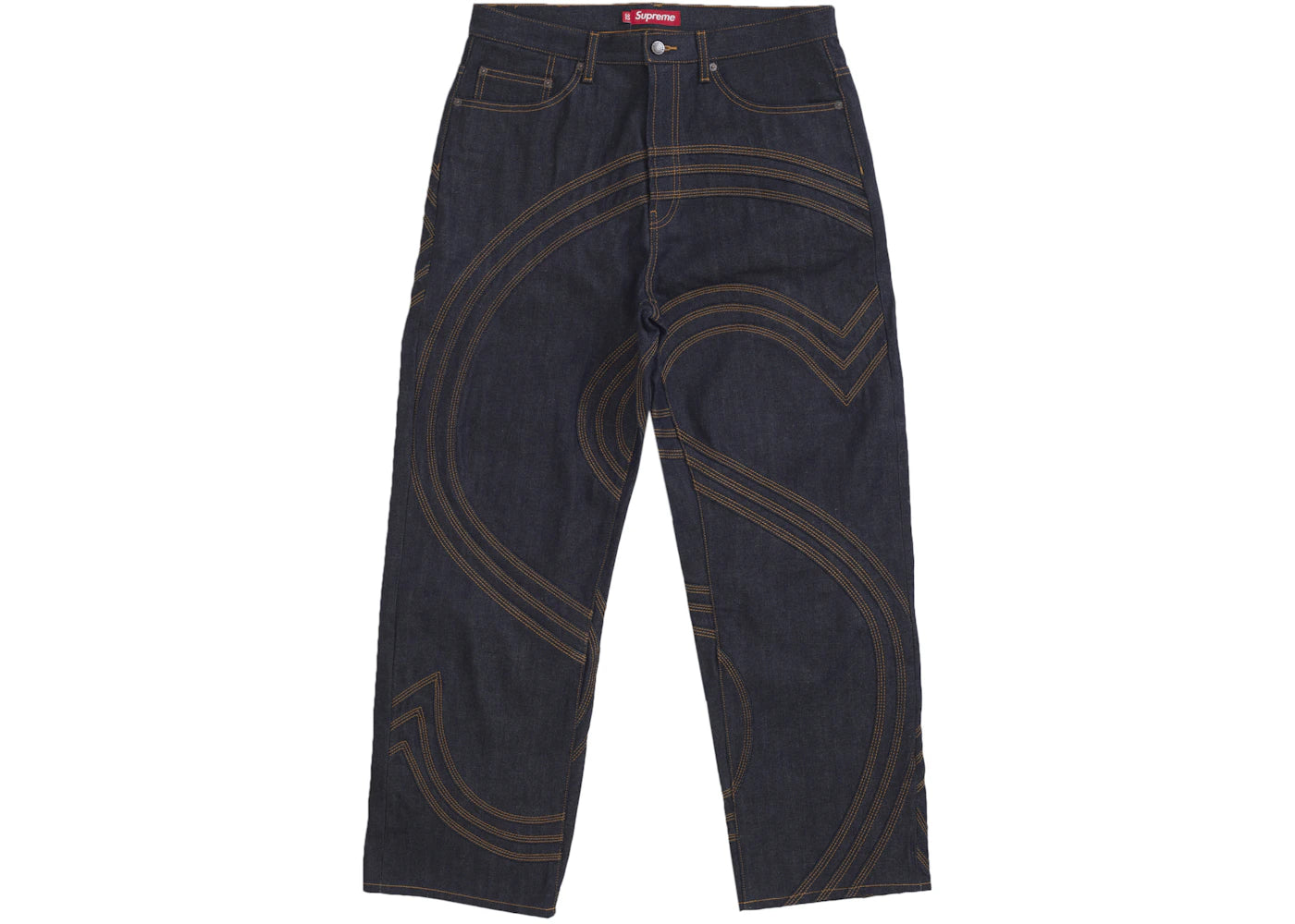 Supreme S Logo Rigid Baggy Jean Rigid Indigo