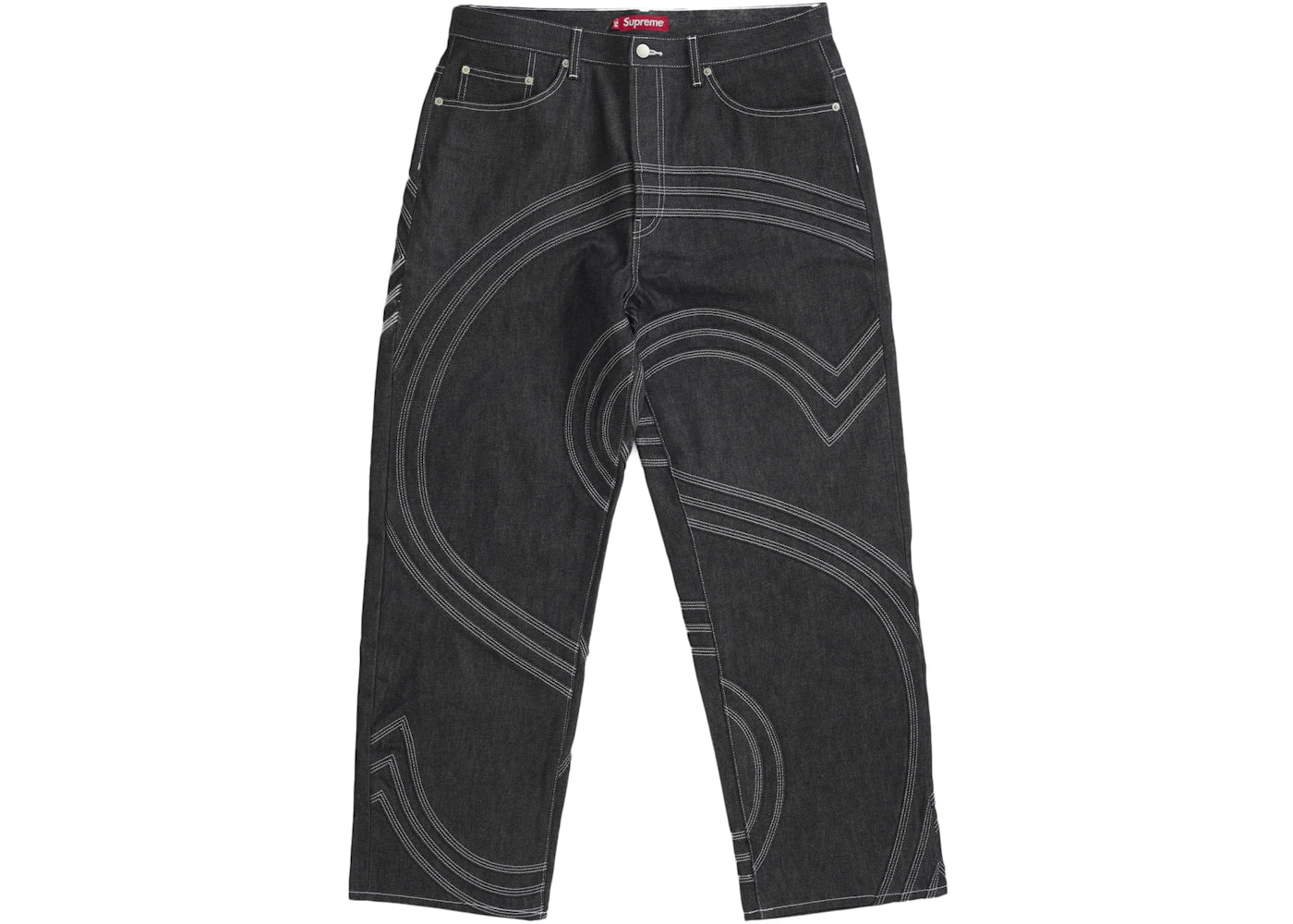 Supreme S Logo Rigid Baggy Jean Black