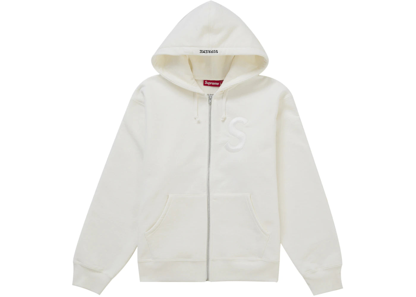 Supreme S Logo Zip Up Hooded Sweatshirt (FW25) White