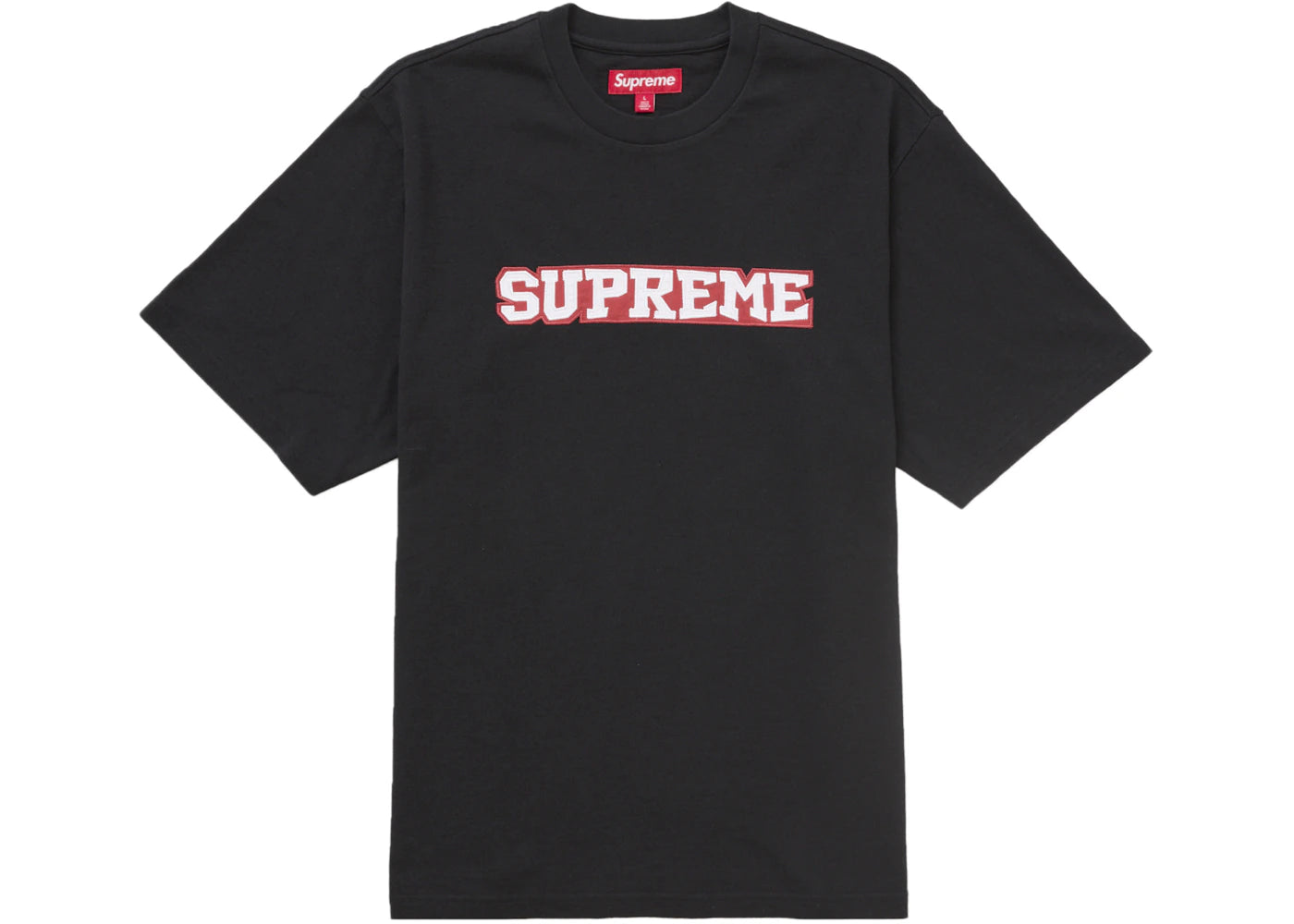 Supreme Satin Appliqué S/S Top Black