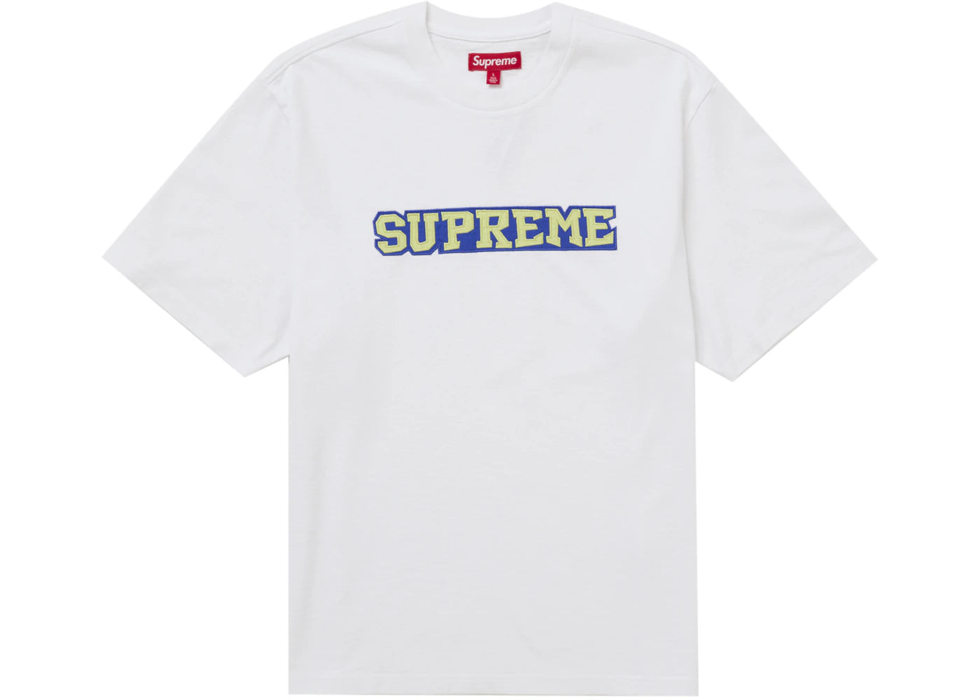 Supreme Satin Appliqué S/S Top White
