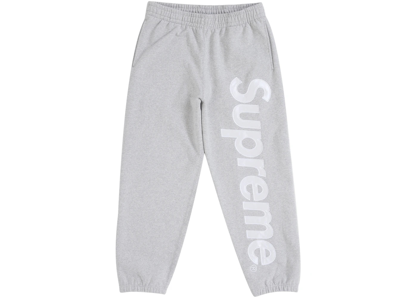 Supreme Satin Appliqué Sweatpant (FW25) Heather Grey