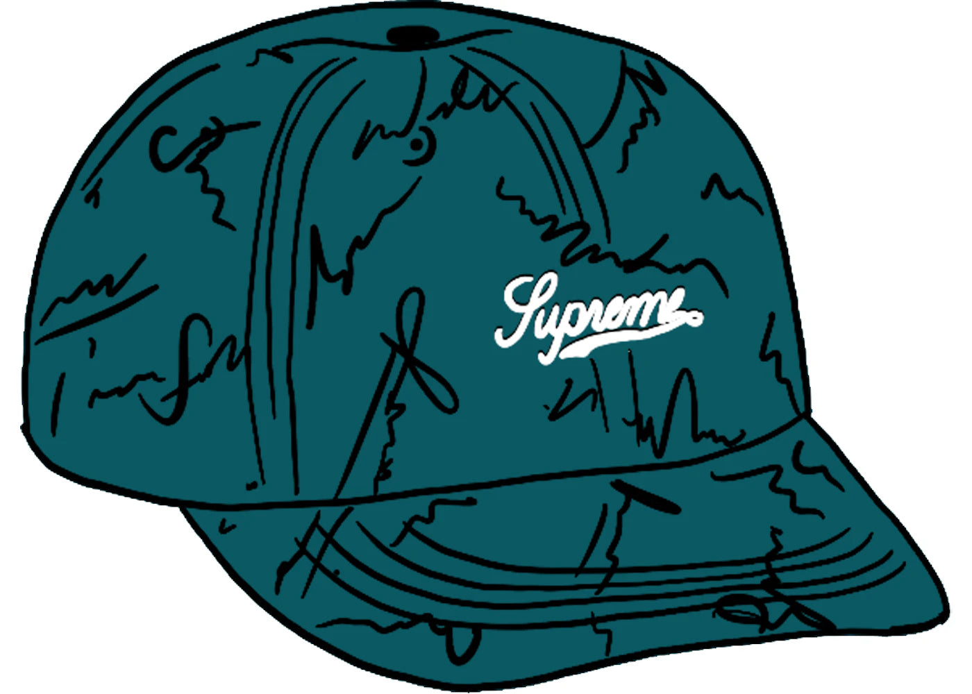 Supreme Script Logos 6-Panel Bright Teal