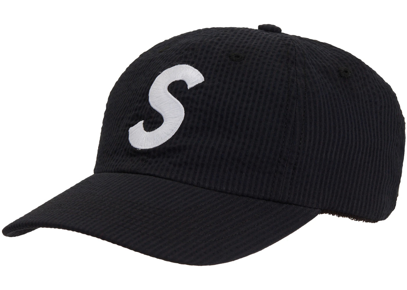 Supreme Seersucker S Logo 6-Panel Black
