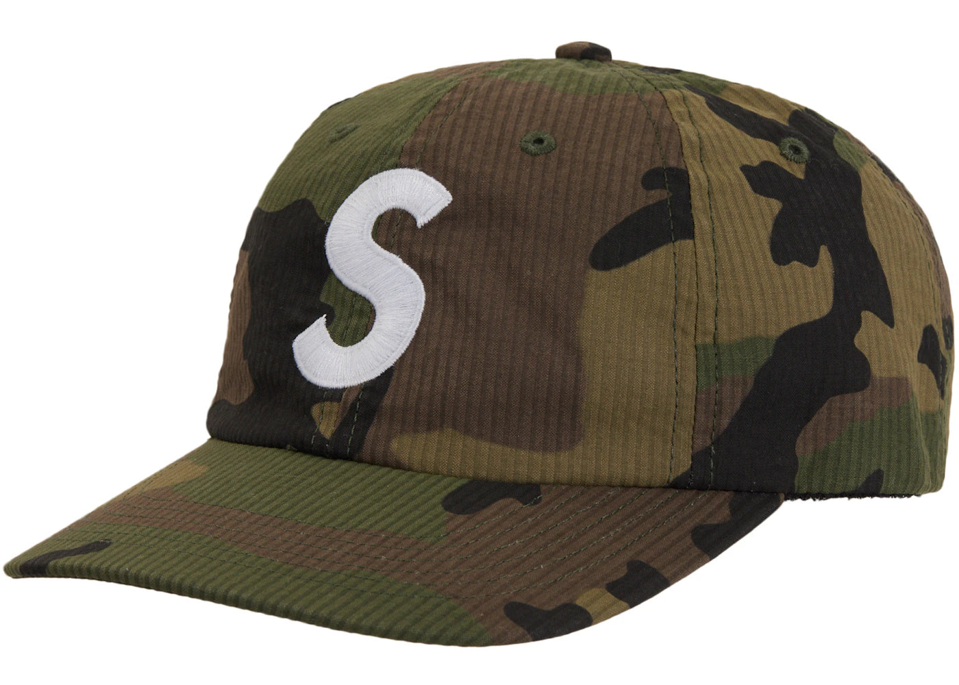 Supreme Seersucker S Logo 6-Panel Woodland Camo