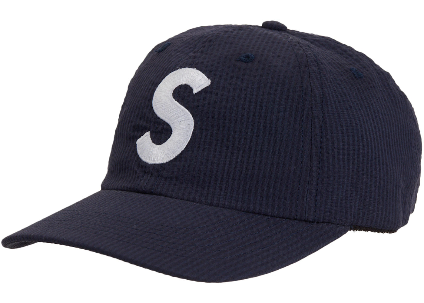 Supreme Seersucker S Logo 6-Panel Navy