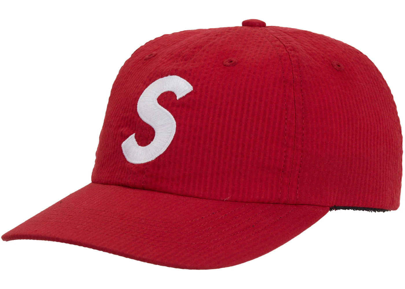 Supreme Seersucker S Logo 6-Panel Red