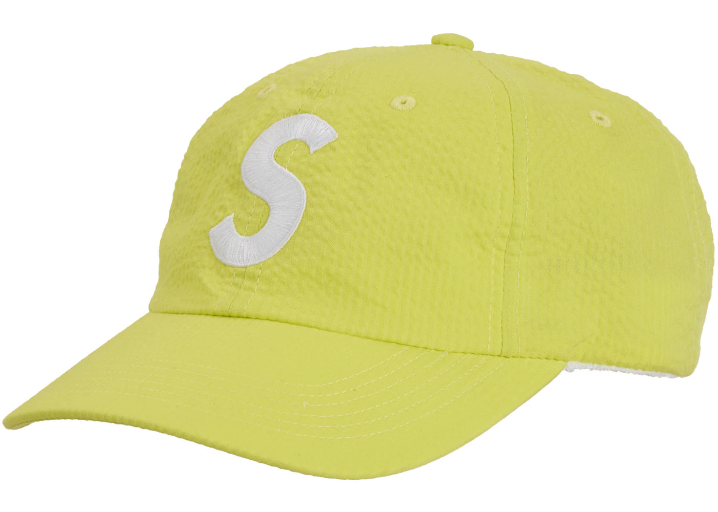 Supreme Seersucker S Logo 6-Panel Yellow