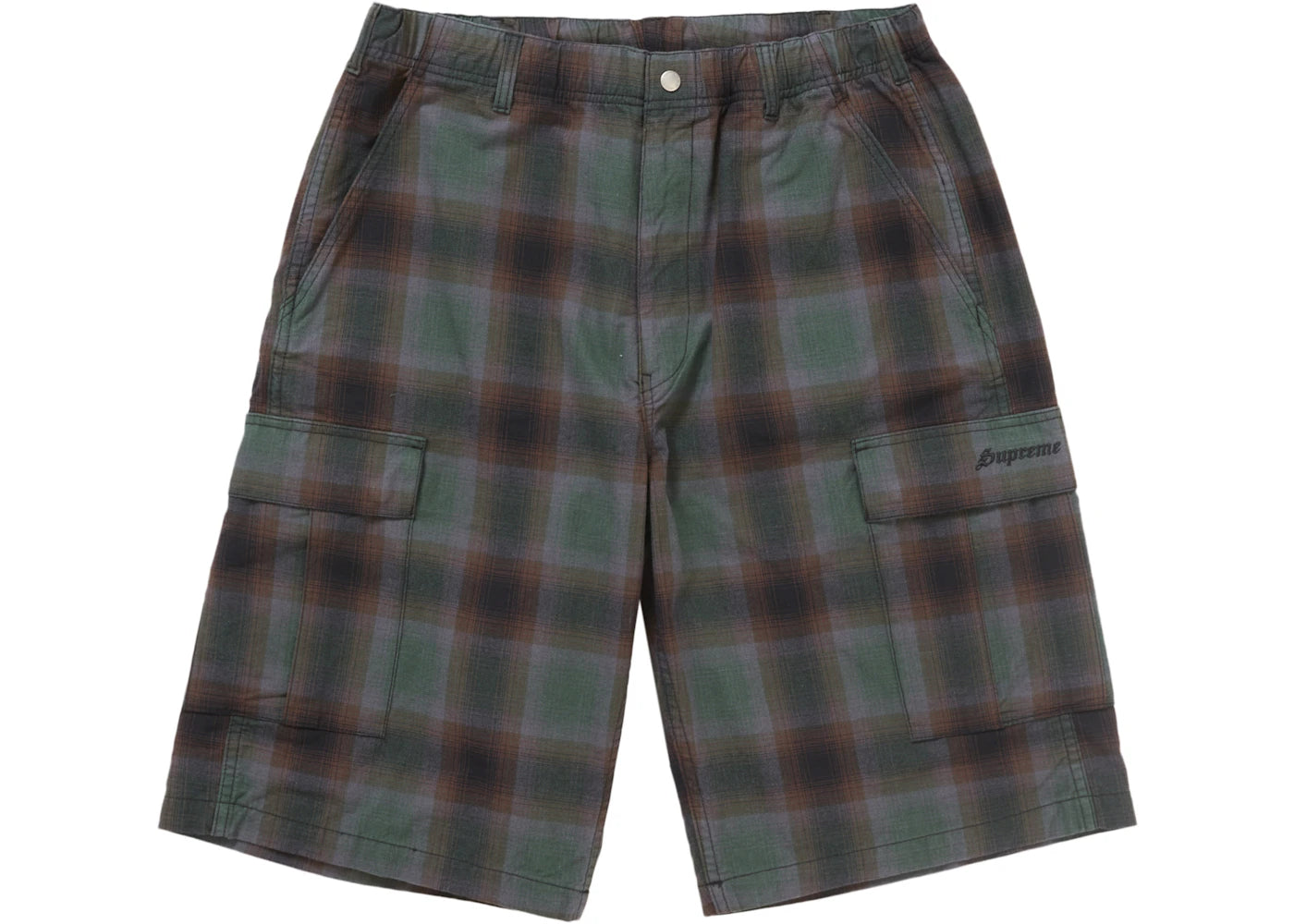 Supreme Shadow Plaid Cargo Short Green